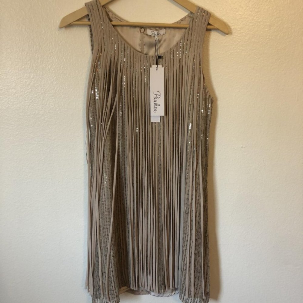 Parker Sleeveless Metallic Sequin Cocktail Dress